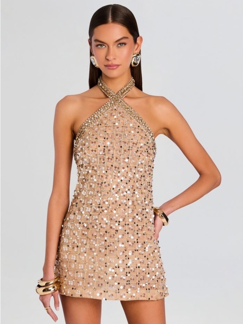 Retrofete Janneth Sequin Embellished Dress Size Medium M $1998